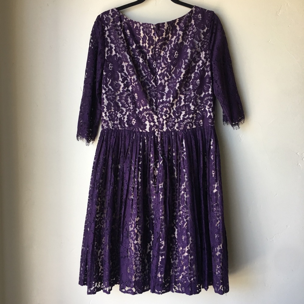 Eliza J Purple & Gold Lace Dress - Picture 6 of 8